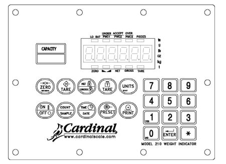 8200-D202-08 Keypad for Cardinal 210 indicator